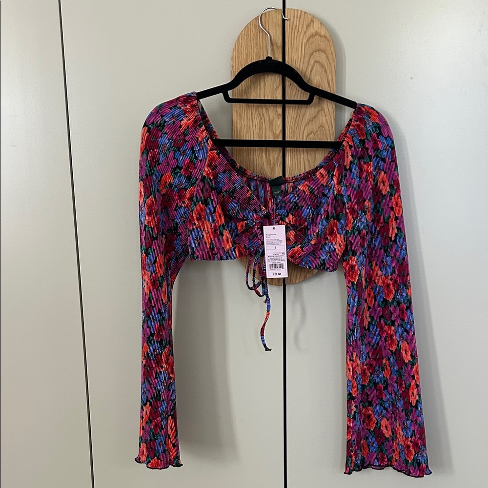 Wild Fable Vibrant Floral Long Sleeve Blouse